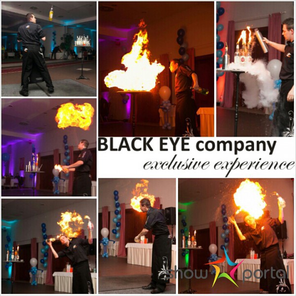 Barmanská freestyle flair & fire show /  Black Eye Company